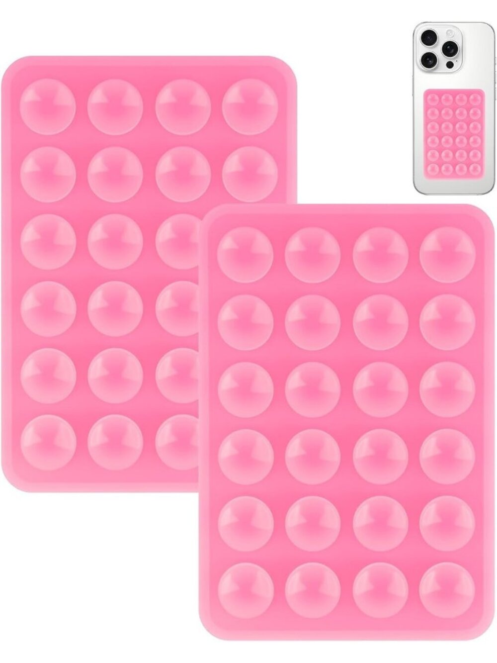 2 Pack Pink Silicone Suction Phone Mount Silicon Adhesive Smartphones Case